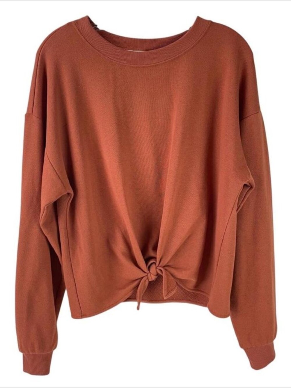 Loft Tie Front Loungewear Sweatshirt Athleisure Gorpcore Cozy Knit Autumn Vibes
